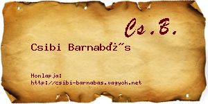 Csibi Barnabás névjegykártya